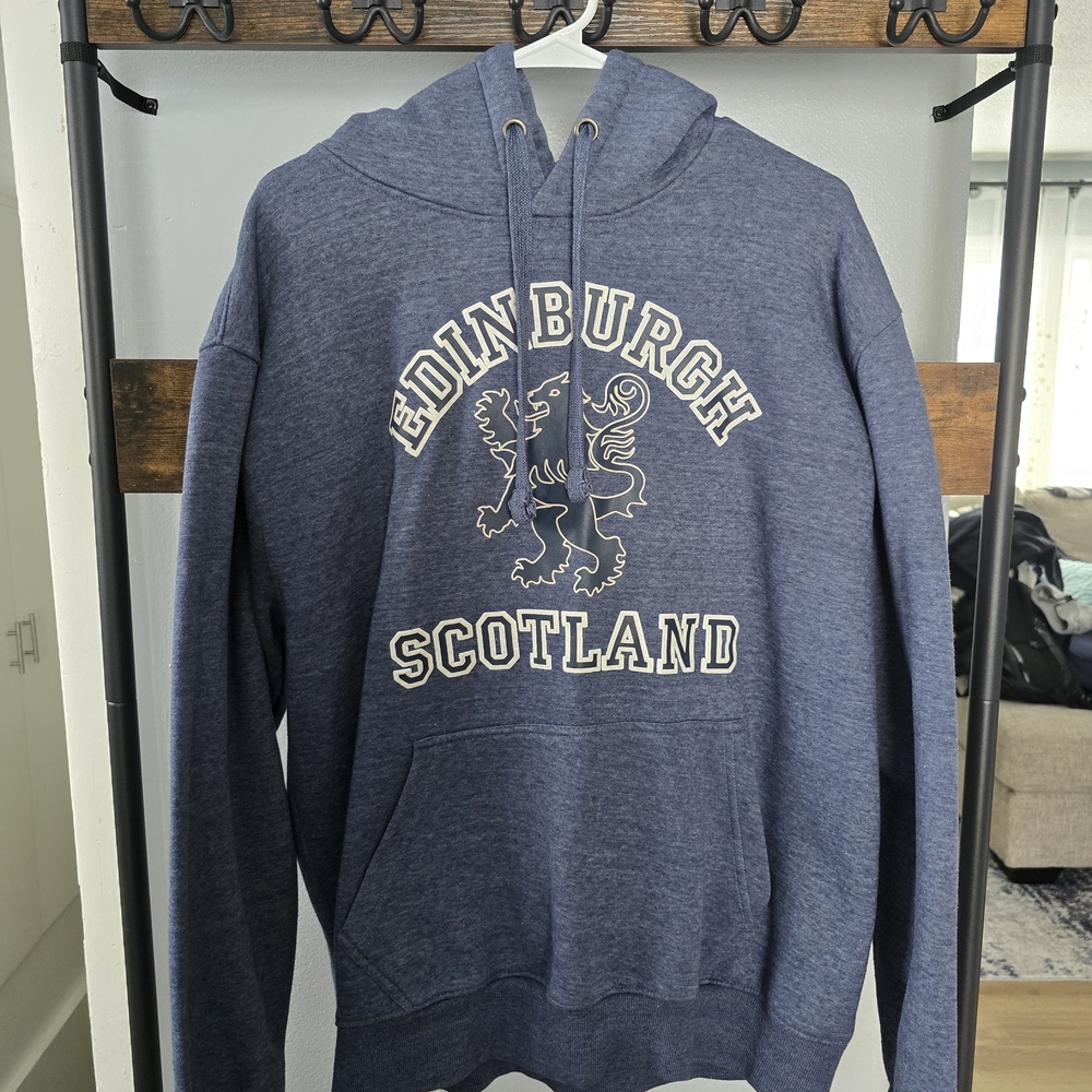 Edinburgh Scotland Navy Graphic Hoodie Sweatshirt - Men